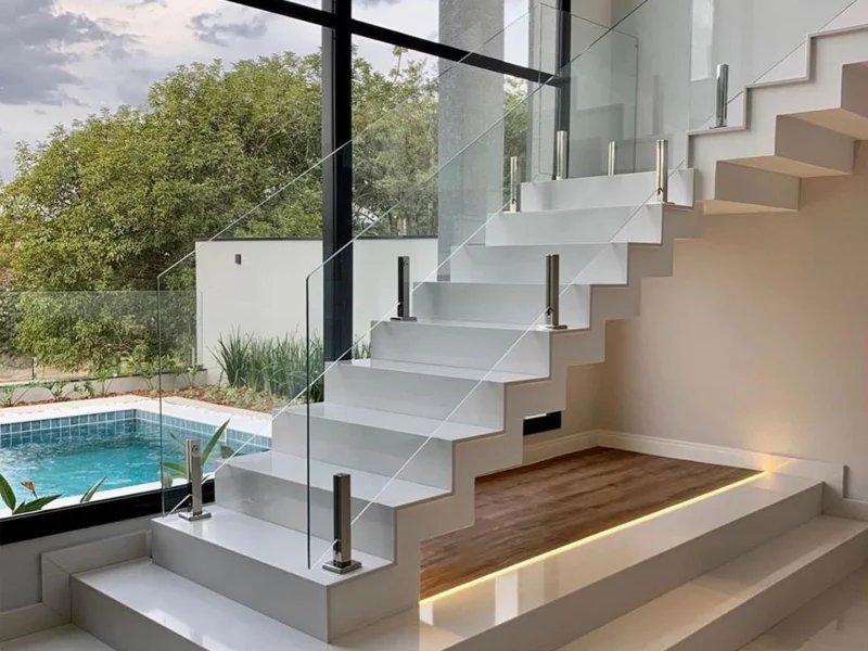 Guarda-corpo de vidro e inox Alumflex